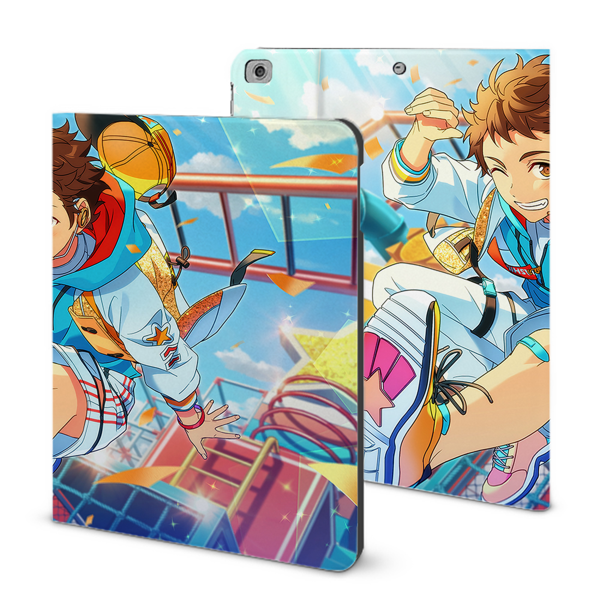 （画像用） あんさんぶるスターズ! Ensemble Stars IPad ケース ブック型 PUレザー TPU 耐衝撃 軽量 薄型 ペン収納なし 全面保護 IPad 各モデル対応